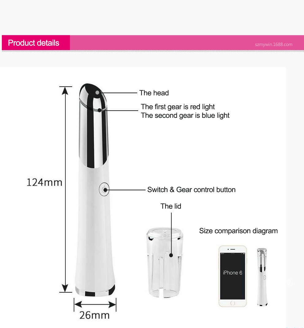 Güzellik Göz Masaj Aleti USB Şarj Edilebilir Yüz Masaj Aleti Cilt Bakım Cihazı Detayları